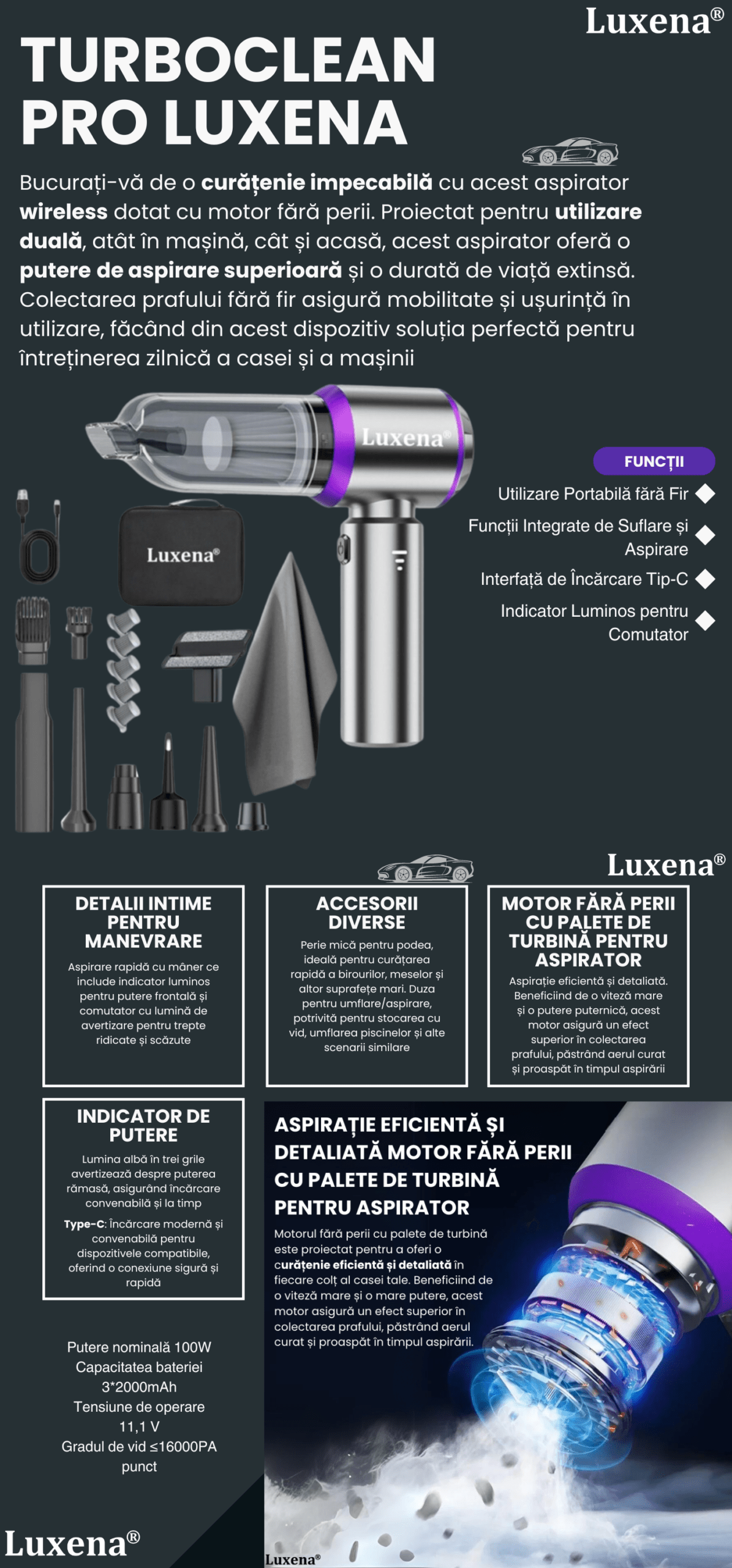 TurboClean Pro Luxena porszívó