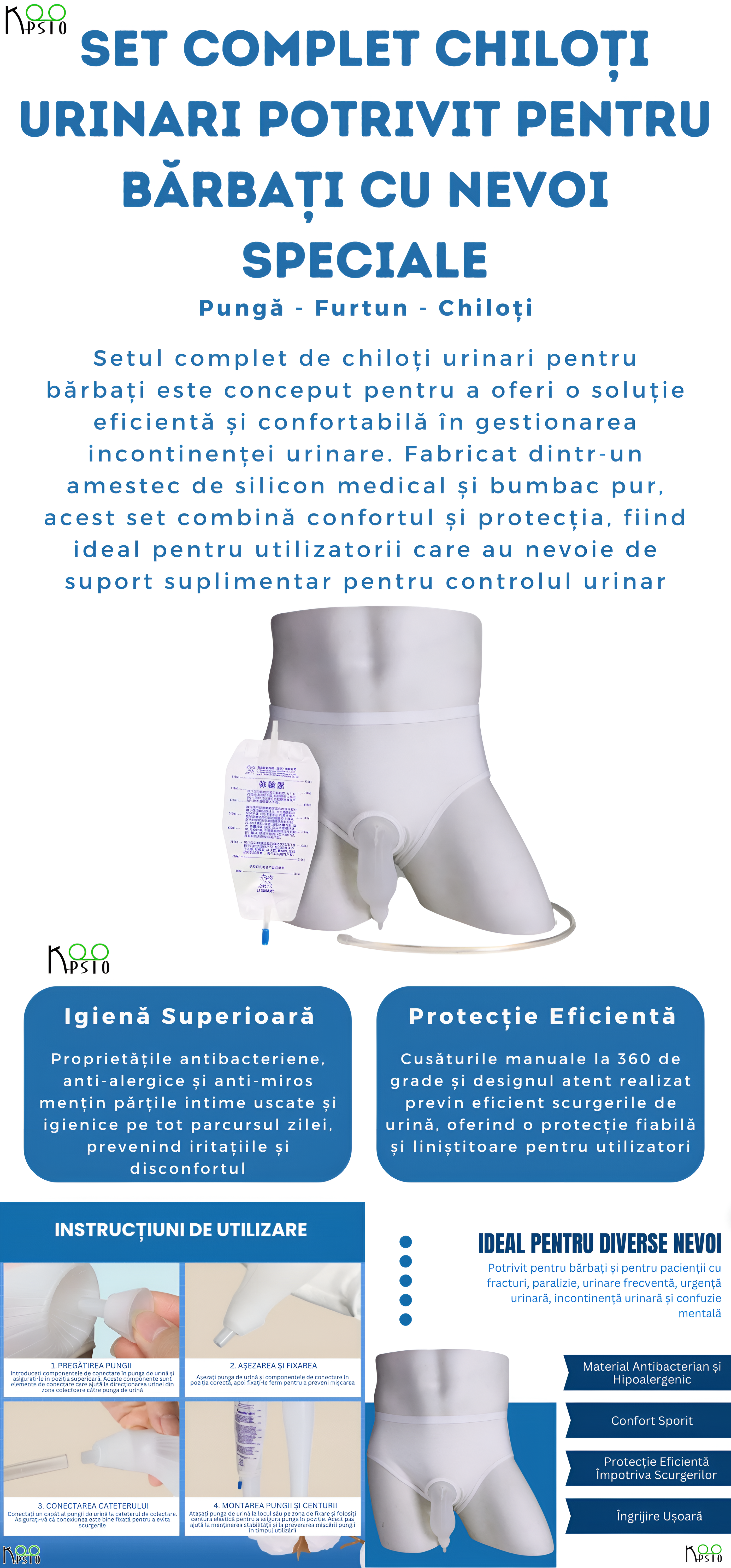 Caracteristici Chiloti Urinari Barbati Koopsio