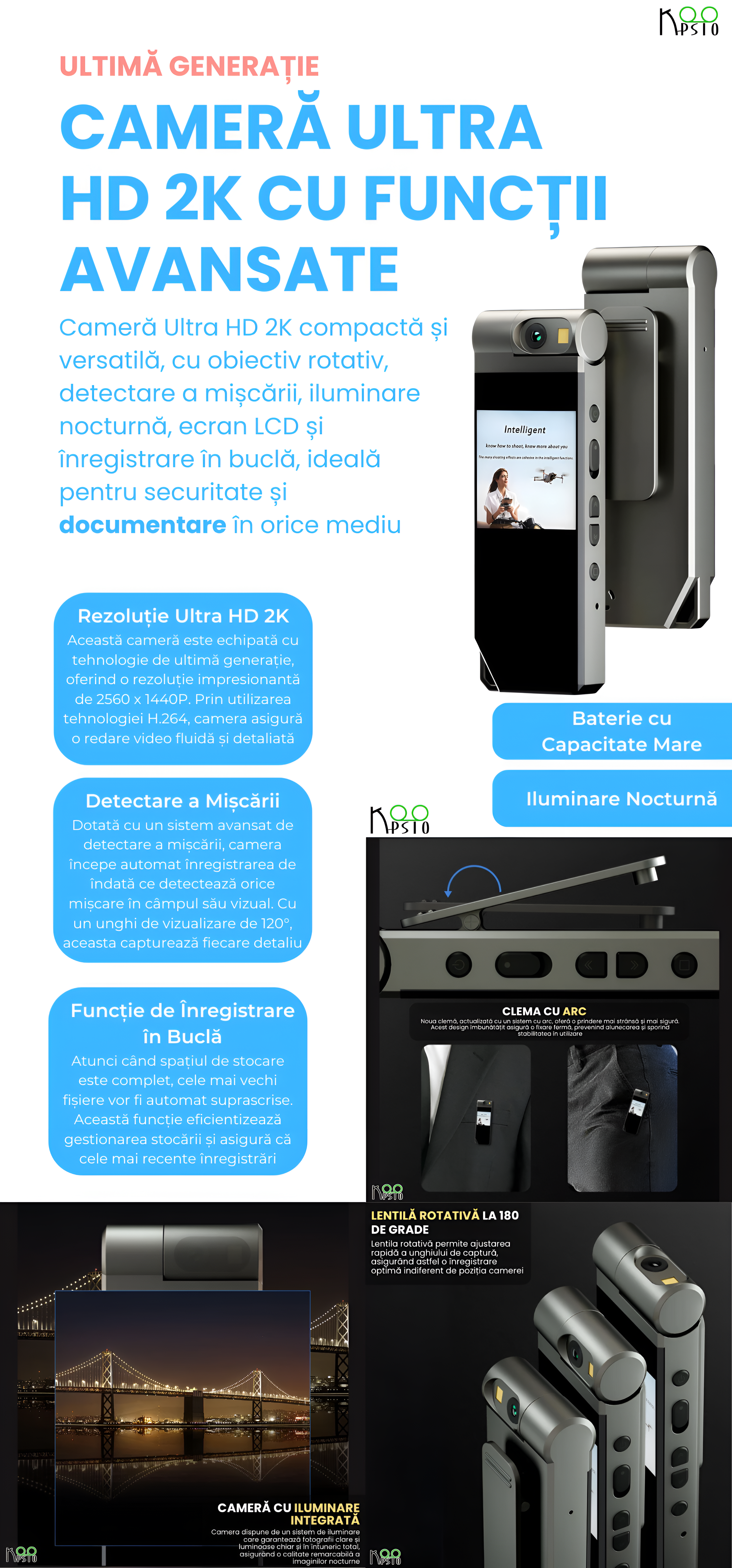 Camera Ultra HD 2K Koopsio