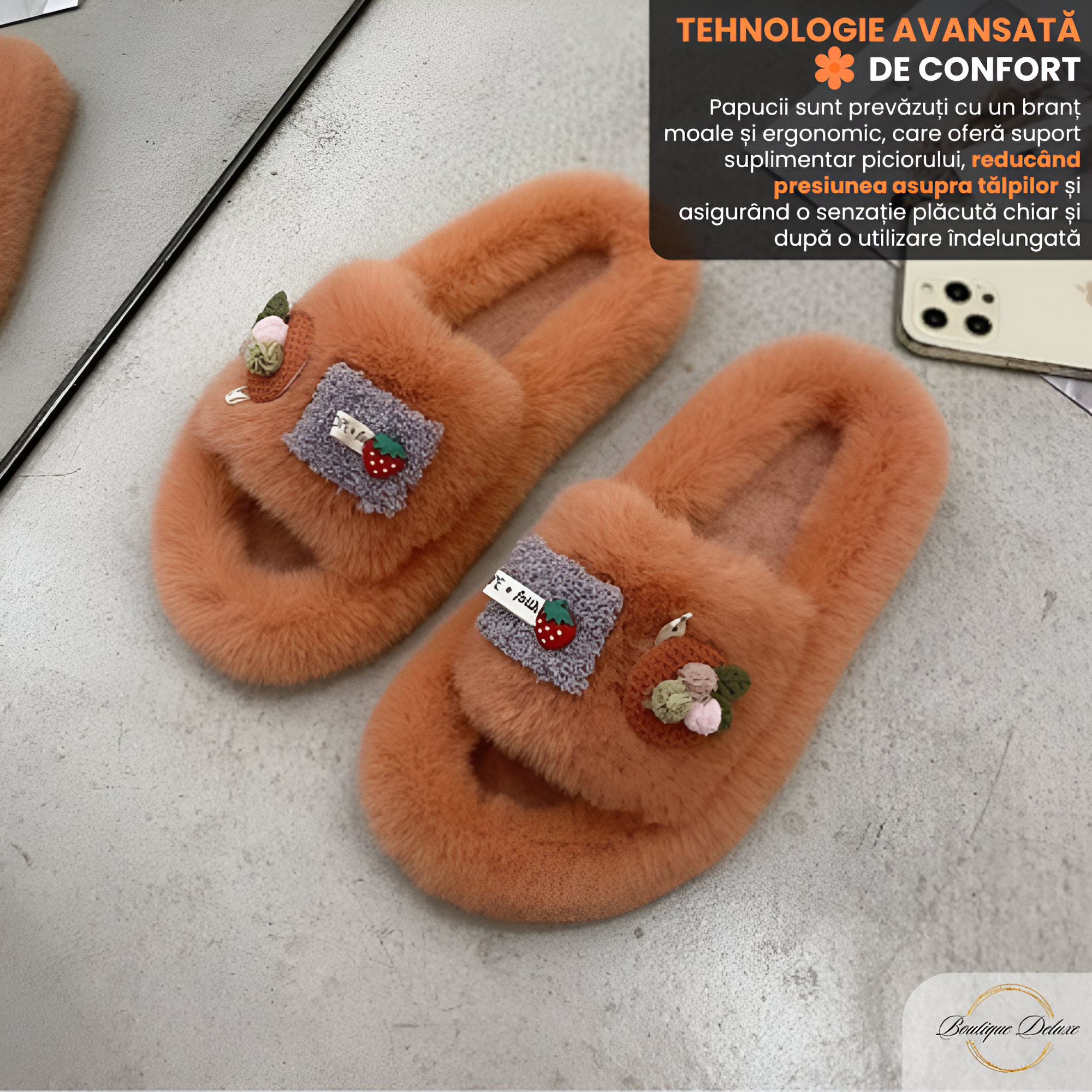 Papuci De Casa Dama Plusati