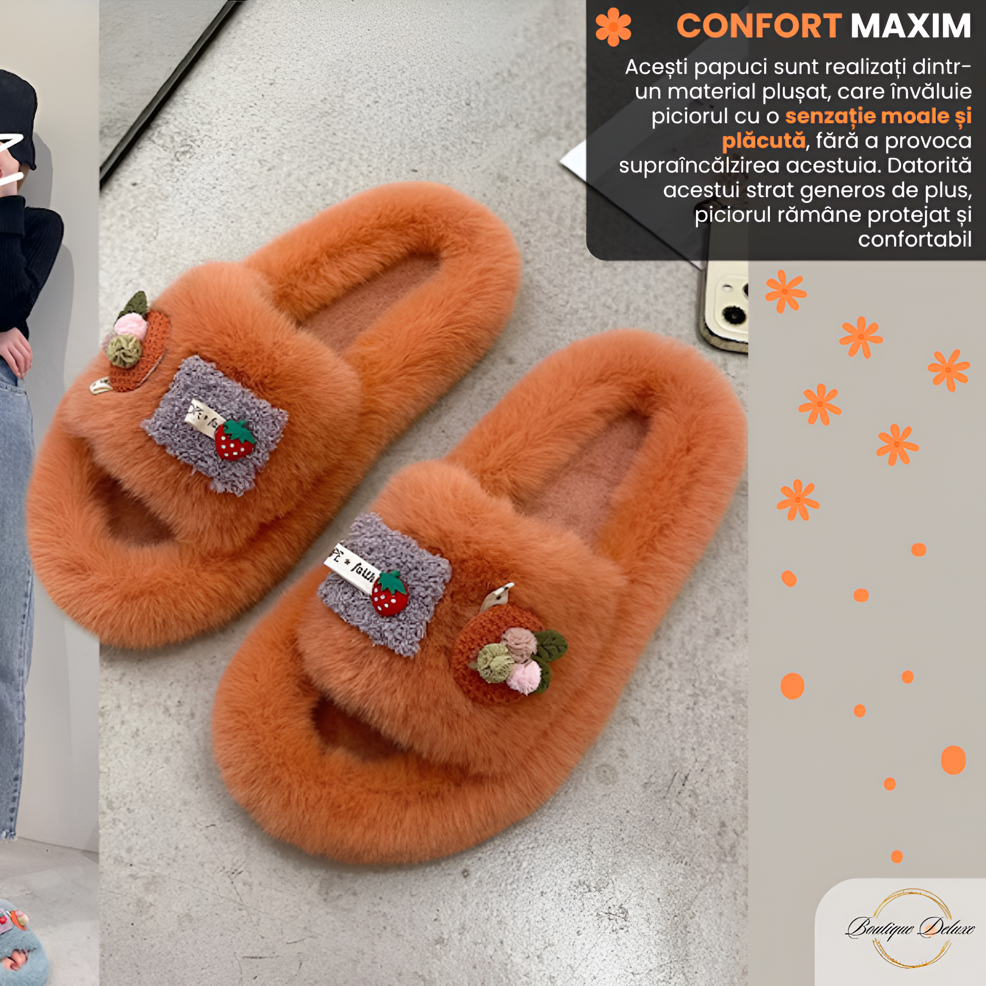 Papuci De Casa Dama Plusati