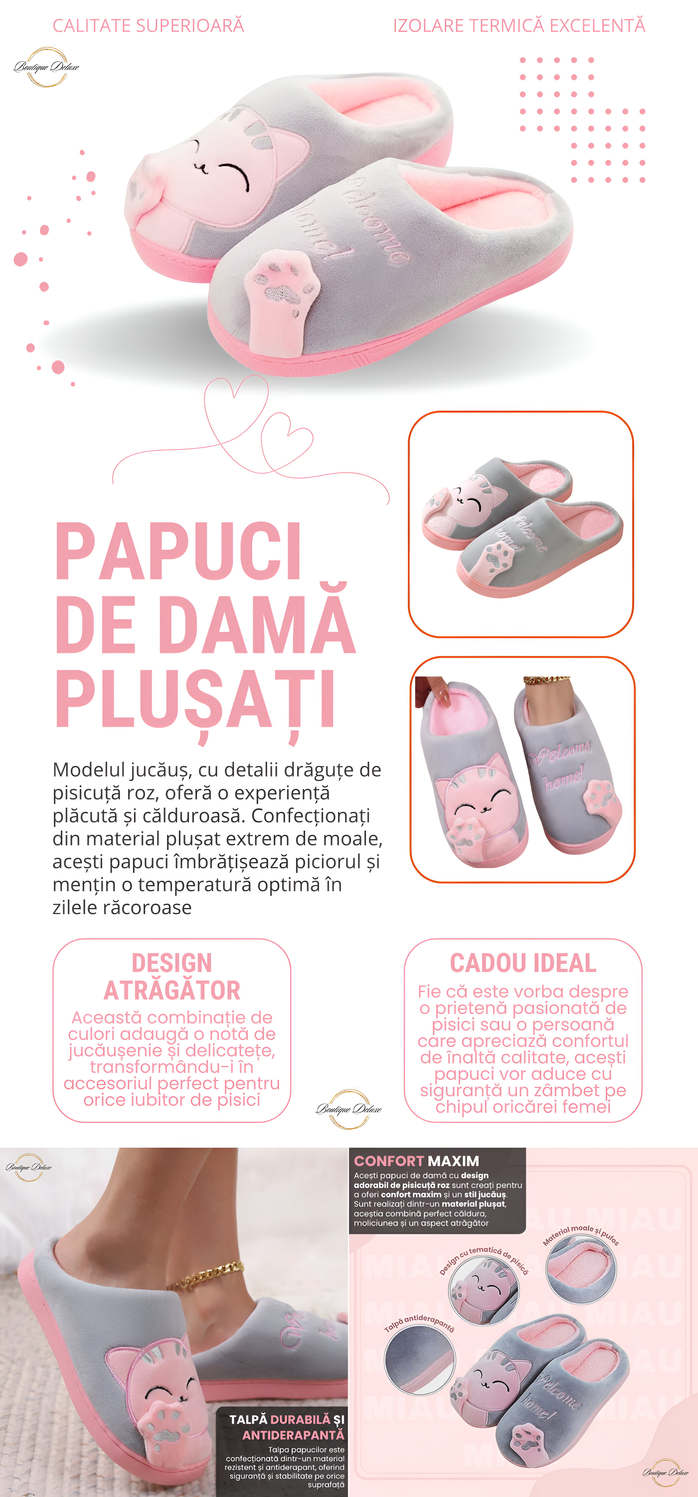 Papuci Dama Plusati