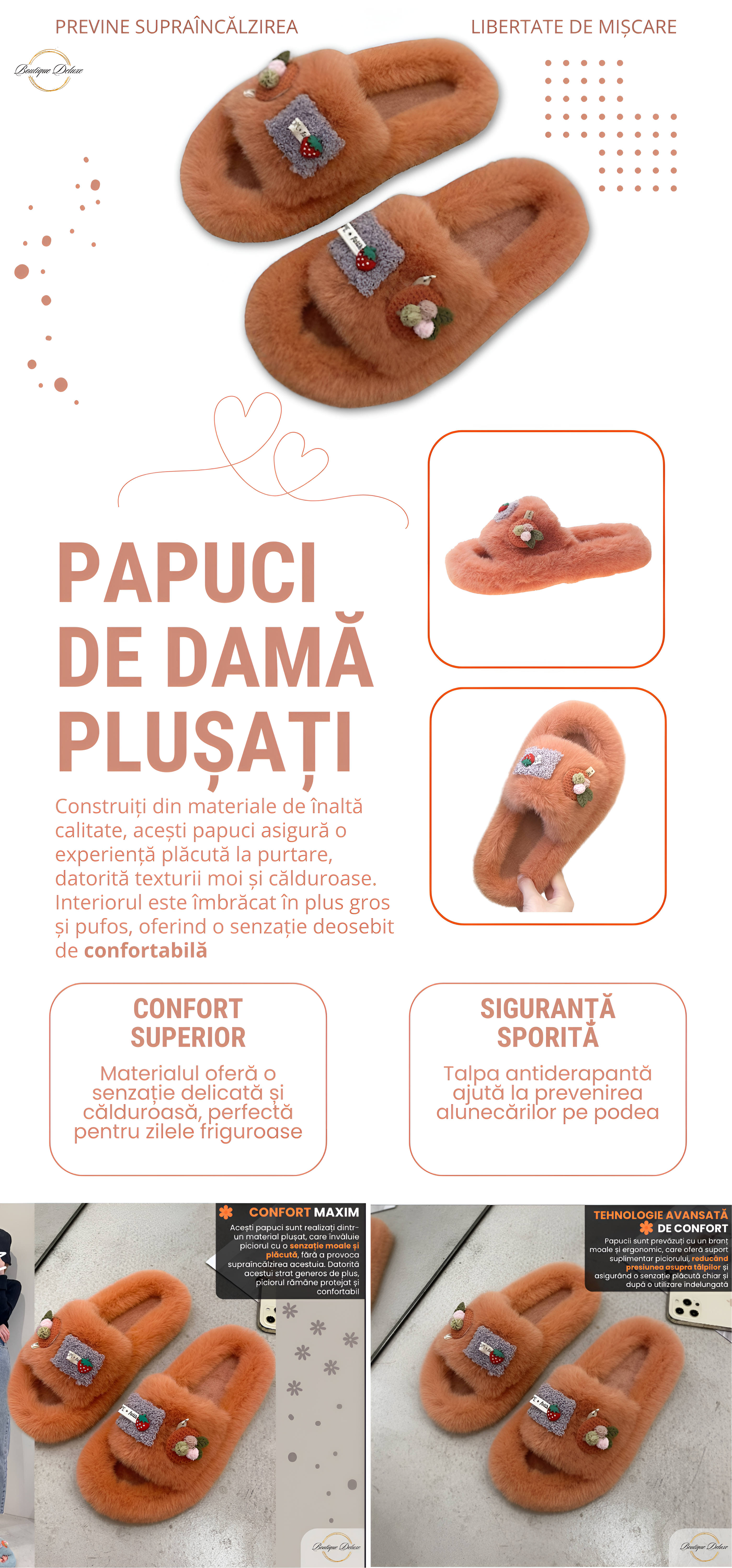 Papuci De Casa Dama Plusati