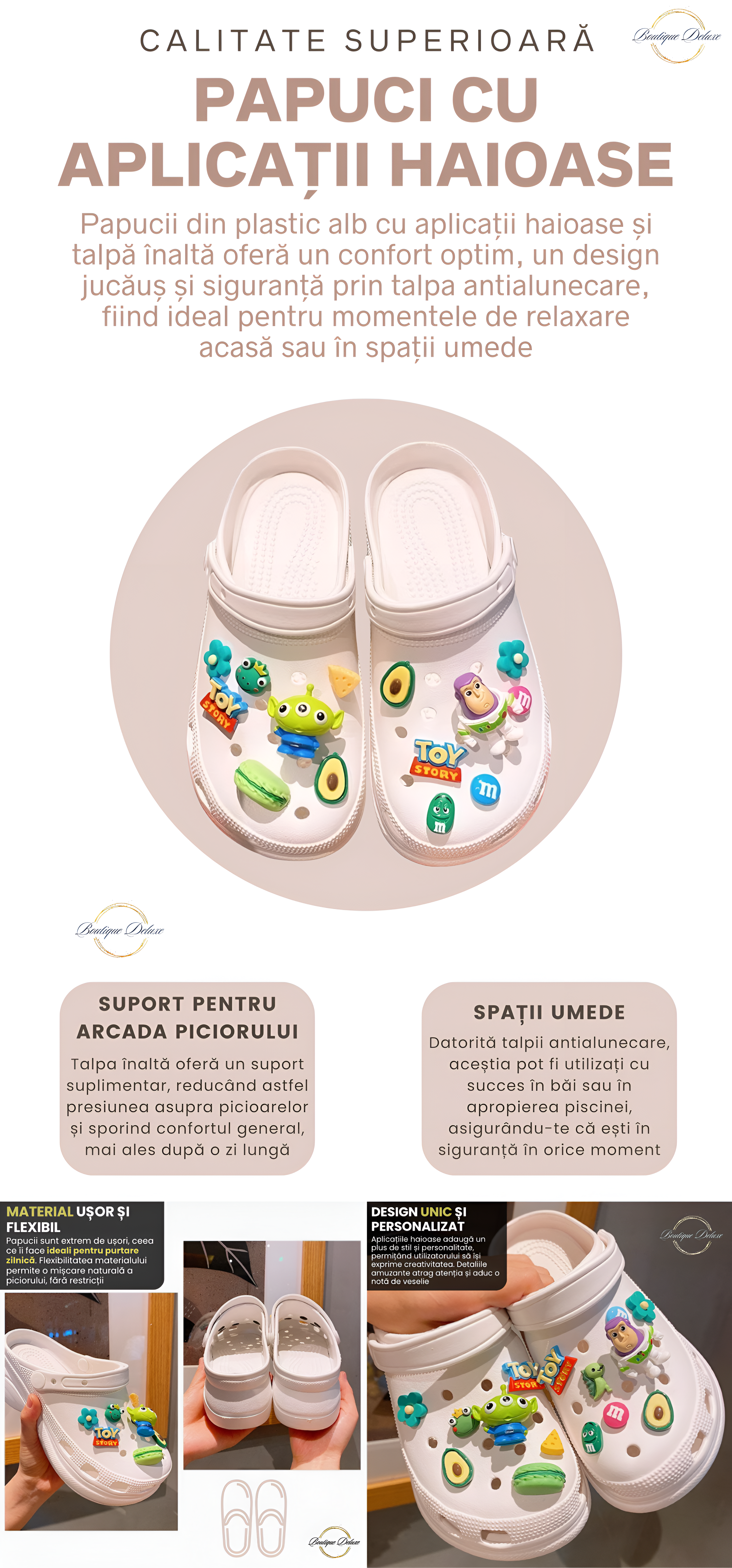 Detalii Papuci Din Plastic Alb