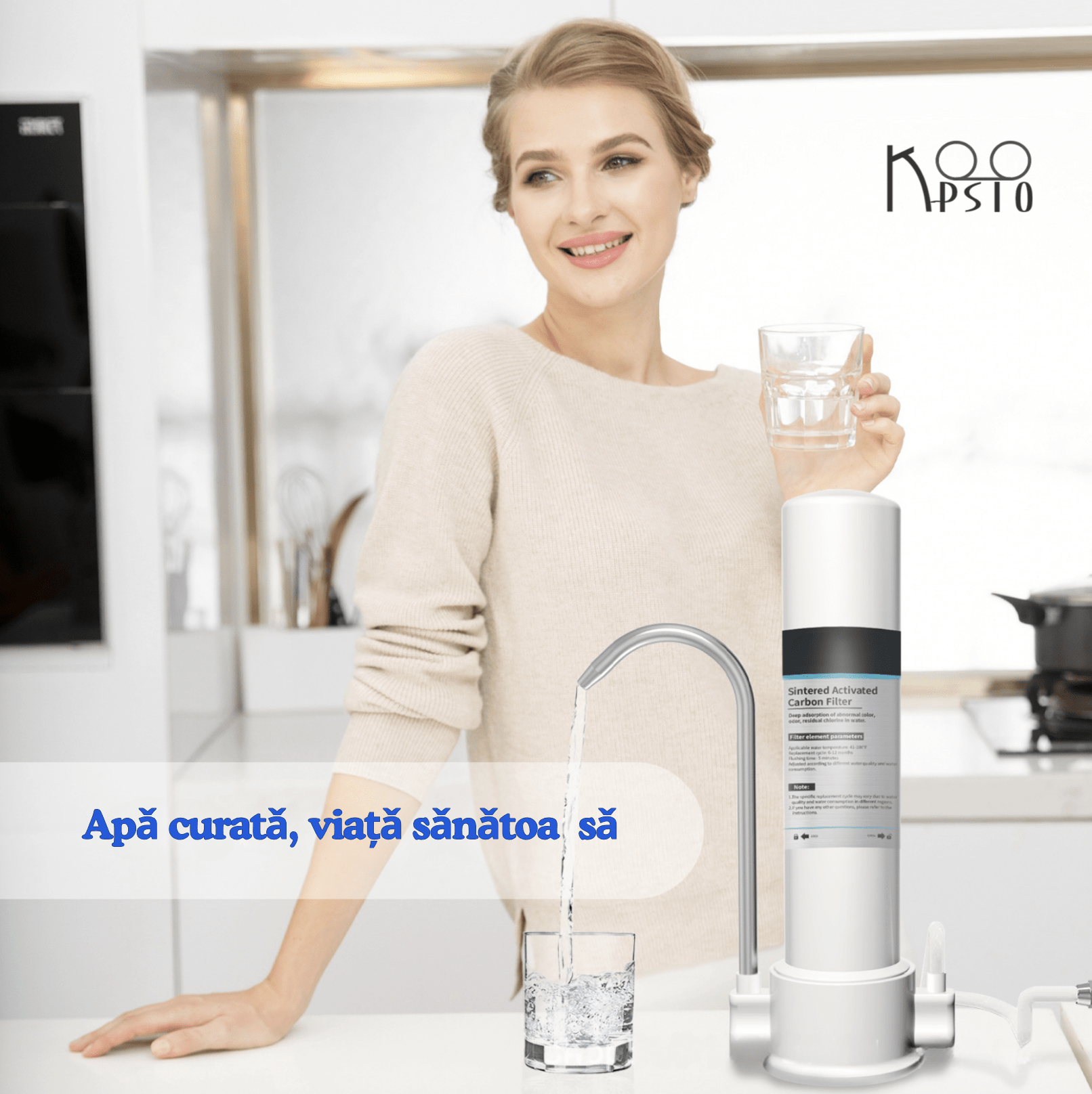 Filtru Koopsio utilizat de o femeie